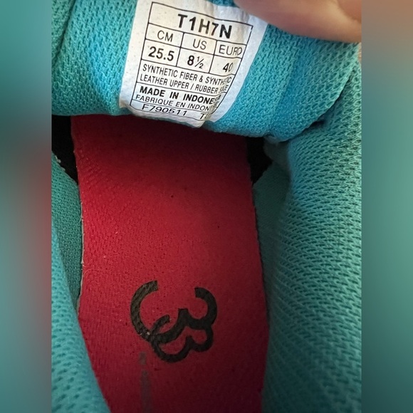 ASICS Rush 33 Ahar Black Pink & Blue Running Shoes. Size 8.5. - Picture 7 of 9